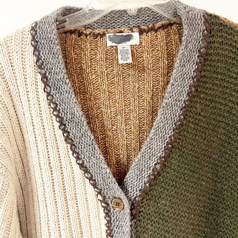 Northern Isles Patchwork Cardigan Patch Pocket Grannie Size Medium - Picture 4 of 11